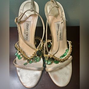 Jimmy Choo gold sandal, European size 38 1/2….. US size 8 1/2.
